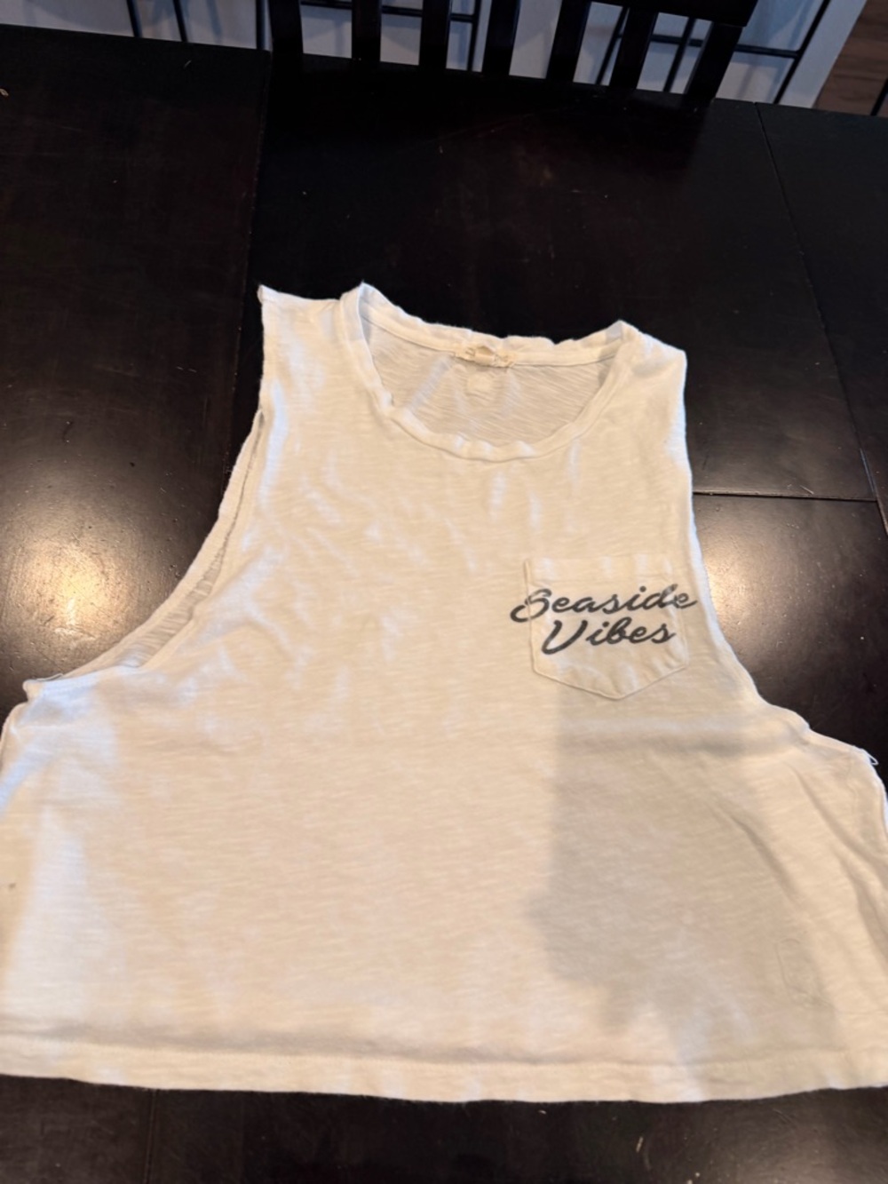 Billabong White Cropped Tank with Logo Tag